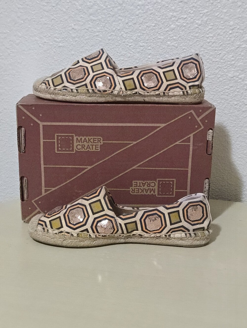 Tory Burch Cecily Sequin Embellished Espadrille - Geometric Pattern- Size 7 - Picture 5 of 8